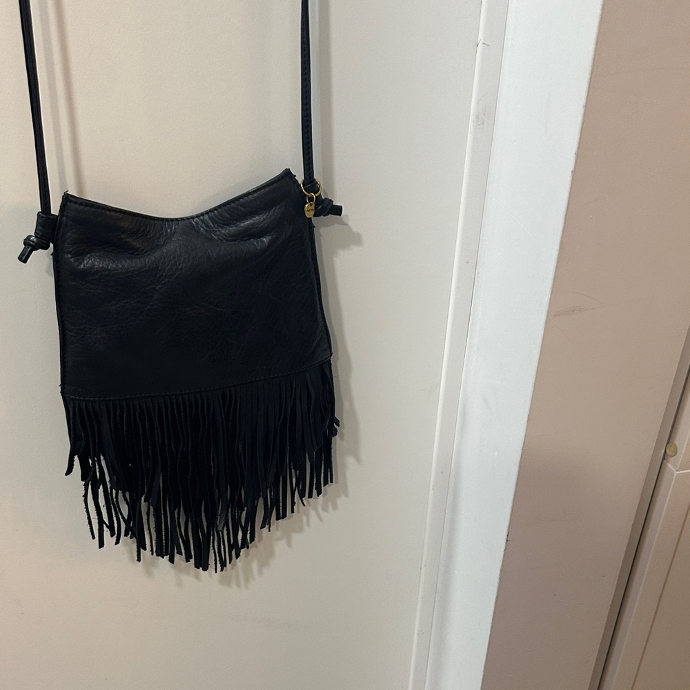Hobo Original Black Fringe Crossbody adjustable Strap Bag - Women